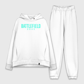 Женский костюм хлопок Oversize с принтом Battlefield 2042 logo в Кировске,  |  | action | battlefield 2042 | ea | future | nextgen | origin | pc | playstation | ps 5 | robot | sony | steam | valve | video games | war | weapon | xbox | батлфилд 2042 | будущее | валв | война | еа | игры | иксбокс | лого | некстген | ориджин | о