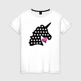 Женская футболка хлопок с принтом Единорог, сердце, поп-ит в Кировске, 100% хлопок | прямой крой, круглый вырез горловины, длина до линии бедер, слегка спущенное плечо | pop it | simple dimple | unicorn | единорог | поп ит | симпл димпл