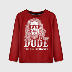 Детский лонгслив 3D с принтом Dude the Big Lebowski в Кировске, 100% полиэстер | длинные рукава, круглый вырез горловины, полуприлегающий силуэт
 | dude | jeff bridges | the big lebowski | блики | большой лебовский | джефф бриджес | молния | фильм | чувак