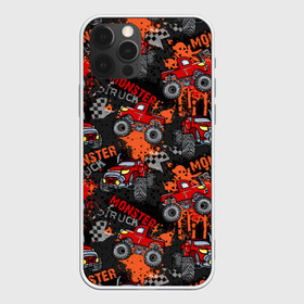 Чехол для iPhone 12 Pro с принтом MONSTER TRUCK RED в Кировске, силикон | область печати: задняя сторона чехла, без боковых панелей | 4x4 | hummer | monster | truck | гонка | гонщик | грузовики | джип | джипы | кольцевые гонки | хаммер