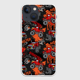 Чехол для iPhone 13 mini с принтом MONSTER TRUCK RED в Кировске,  |  | 4x4 | hummer | monster | truck | гонка | гонщик | грузовики | джип | джипы | кольцевые гонки | хаммер