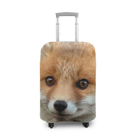 Чехол для чемодана 3D с принтом Миленький лисенок в Кировске, 86% полиэфир, 14% спандекс | двустороннее нанесение принта, прорези для ручек и колес | fox | foxy | животное | звери | лиса | лисенок | лисичка | милая | рыжая | фокс