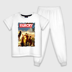 Детская пижама хлопок с принтом FARCRY TROPIC 3 в Кировске, 100% хлопок |  брюки и футболка прямого кроя, без карманов, на брюках мягкая резинка на поясе и по низу штанин
 | Тематика изображения на принте: farcry | fc 5 | fc5 | фар край