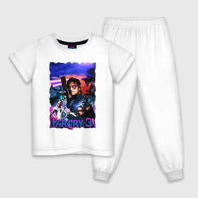 Детская пижама хлопок с принтом Far Cry 3: Blood Dragon в Кировске, 100% хлопок |  брюки и футболка прямого кроя, без карманов, на брюках мягкая резинка на поясе и по низу штанин
 | Тематика изображения на принте: bloodragon | farcry | fc 5 | fc5 | фар край