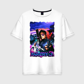 Женская футболка хлопок Oversize с принтом Far Cry 3: Blood Dragon в Кировске, 100% хлопок | свободный крой, круглый ворот, спущенный рукав, длина до линии бедер
 | bloodragon | farcry | fc 5 | fc5 | фар край