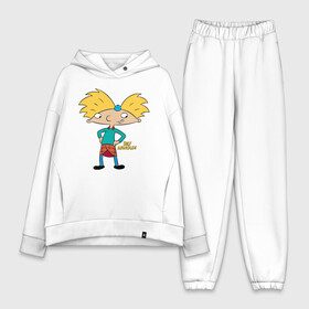 Женский костюм хлопок Oversize с принтом Hey Arnold в Кировске,  |  | arnold | boy | cartoon | face | nickelodeon | арнольд | детство | мальчик | мультик | никелодион | эй арнольд