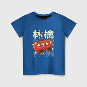 Детская футболка хлопок с принтом Японские кавайные яблоки в Кировске, 100% хлопок | круглый вырез горловины, полуприлегающий силуэт, длина до линии бедер | anime | apple | apples | art | cute | fruit | fruits | japan | japanese | kanji | kawaii | love | manga | алфавит | аниме | арт | в японском стиле | кандзи | красные яблоки | любовь | манга | милота | сердечко | сердце | фрукты | яблоко