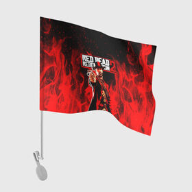 Флаг для автомобиля с принтом RDR John Marston в Кировске, 100% полиэстер | Размер: 30*21 см | game | red dead | red dead redemption 2 | redemption 2 | rockstar games | бандиты | дикий запад | игры | ковбои | оружие