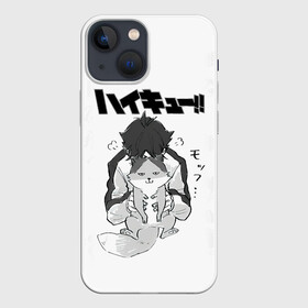 Чехол для iPhone 13 mini с принтом Haikyu Кошка Некома в Кировске,  |  | anime | haikyu | haikyuu | ics | manga | neko | nekoma high | toritsu nekoma | аниме | волейбол | волейбольный клуб | ворон | иероглифы | кот | манга | мозаика | мяч | нога | средняя школа | старшая некома | хаику | хаикую