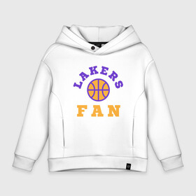 Детское худи Oversize хлопок с принтом Lakers Fan в Кировске, френч-терри — 70% хлопок, 30% полиэстер. Мягкий теплый начес внутри —100% хлопок | боковые карманы, эластичные манжеты и нижняя кромка, капюшон на магнитной кнопке | Тематика изображения на принте: basketball | bryant | game | james | kobe | lakers | lebron | los angeles | nba | sport | streetball | баскетбол | баскетболист | брайант | джеймс | игра | игрок | коби | леброн | лейкерс | лос анджелес | мяч | нба | спорт | стритбол