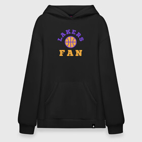 Худи SuperOversize хлопок с принтом Lakers Fan в Кировске, 70% хлопок, 30% полиэстер, мягкий начес внутри | карман-кенгуру, эластичная резинка на манжетах и по нижней кромке, двухслойный капюшон
 | basketball | bryant | game | james | kobe | lakers | lebron | los angeles | nba | sport | streetball | баскетбол | баскетболист | брайант | джеймс | игра | игрок | коби | леброн | лейкерс | лос анджелес | мяч | нба | спорт | стритбол