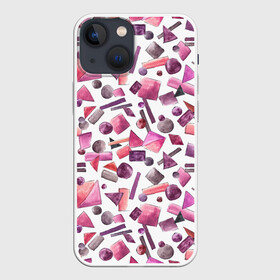 Чехол для iPhone 13 mini с принтом Геометрический розовый в Кировске,  |  | abstraction | geometric | light | pink | withe | абстракция | белый | геометрический | геометрия | квадрат | круг | линии | розовый | светлый | треугольник