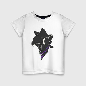 Детская футболка хлопок с принтом Evil Cat в Кировске, 100% хлопок | круглый вырез горловины, полуприлегающий силуэт, длина до линии бедер | иллюстрация | котенок | котик | музыка | наушники