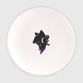 Тарелка с принтом Evil Cat в Кировске, фарфор | диаметр - 210 мм
диаметр для нанесения принта - 120 мм | иллюстрация | котенок | котик | музыка | наушники