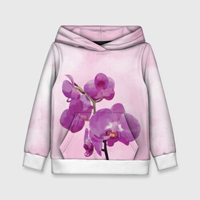 Детская толстовка 3D с принтом Нежная орхидея в Кировске, 100% полиэстер | двухслойный капюшон со шнурком для регулировки, мягкие манжеты на рукавах и по низу толстовки, спереди карман-кенгуру с мягким внутренним слоем | blossom | nature | orchid | женственность | красивые цветы | орхидеи | орхидея | фаленопсис