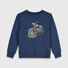 Детский свитшот хлопок с принтом Bike в Кировске, 100% хлопок | круглый вырез горловины, эластичные манжеты, пояс и воротник | Тематика изображения на принте: байк | байкерам | мотоцикл | ретро мотоцикл | старый мотоцикл