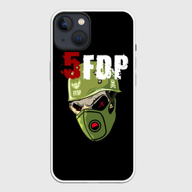 Чехол для iPhone 13 с принтом FFDP (череп в каске и маске) в Кировске,  |  | 5fdp | ffdp | five finger death punch | skull | маска | череп