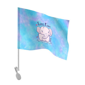 Флаг для автомобиля с принтом Маленький слоненок в Кировске, 100% полиэстер | Размер: 30*21 см | детеныш | милый | ребенок | слон | слоненок | слоник