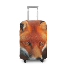 Чехол для чемодана 3D с принтом Лисица охотница в Кировске, 86% полиэфир, 14% спандекс | двустороннее нанесение принта, прорези для ручек и колес | fox | foxy | животное | звери | лиса | лисенок | лисичка | милая | рыжая | фокс