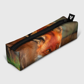 Пенал школьный 3D с принтом Лисица охотница в Кировске, 100% полиэстер | плотная ткань, застежка на молнии | fox | foxy | животное | звери | лиса | лисенок | лисичка | милая | рыжая | фокс