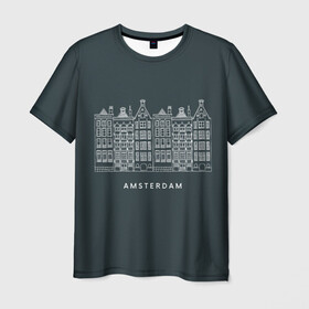 Мужская футболка 3D с принтом Амстердам в Кировске, 100% полиэфир | прямой крой, круглый вырез горловины, длина до линии бедер | Тематика изображения на принте: англия | великобритания | туризм