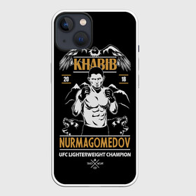 Чехол для iPhone 13 с принтом Хабиб Нурмагомедов в Кировске,  |  | art | champion | dogs | drawing | eagle | fighter | khabib | khabib nurmagomedov | mountains | ufc | арт | боец | горы | орел | рисунок | собаки | хабиб | хабиб нурмагомедов | чемпион