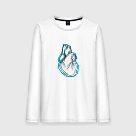 Мужской лонгслив хлопок с принтом 3D эффект | Биение сердца в Кировске, 100% хлопок |  | 3д | anaglyph | art | blue | cardio | focus | heart | heartbeat | love | real heart | red | анаглиф | арт | глитч | глич | иллюстрация | кардио | кардиограмма | клапаны | красный | любовь | настоящее сердце | рисунок | сердце | синий