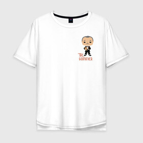Мужская футболка хлопок Oversize с принтом крестный отец дон корлеоне в Кировске, 100% хлопок | свободный крой, круглый ворот, “спинка” длиннее передней части | godfather | кино | крестный отец | фильм
