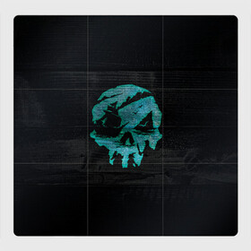 Магнитный плакат 3Х3 с принтом Skull of pirate в Кировске, Полимерный материал с магнитным слоем | 9 деталей размером 9*9 см | game | games | pirate | sea of thieves | sot | игра | игры | корабли | корабль | кракен | майкрософт | море | море воров | моря | пираты