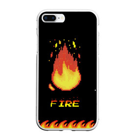 Чехол для iPhone 7Plus/8 Plus матовый с принтом FIRE в Кировске, Силикон | Область печати: задняя сторона чехла, без боковых панелей | fire | pixel art | арт | огонь | пиксель
