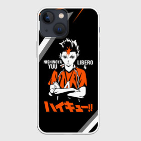 Чехол для iPhone 13 mini с принтом Nishinoya Yuu | Haikyuu в Кировске,  |  | 4 номер | haikyu | haikyuu | karasuno | yu nishinoya | аниме | божественный хранитель карасуно | волейбол | волейбольный клуб | вороны | иероглифы | карасуно | манга | ноя сан | старшая школа | хаику | хаикую | чидорияма