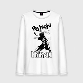 Мужской лонгслив хлопок с принтом fly high! | Haikyuu!! в Кировске, 100% хлопок |  | Тематика изображения на принте: anime | haikyu | haikyuu | karasuno | manga | аниме | волейбол | волейбольный клуб | игрок | иероглифы | карасуно | крылья | лети высоко | лого | манга | мяч | надпись | прыжок | старшая школа | удар | хаику | хаикую