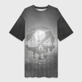 Платье-футболка 3D с принтом Пираты в море в Кировске,  |  | Тематика изображения на принте: game | games | pirate | sea of thieves | sot | игра | игры | корабли | корабль | кракен | майкрософт | море | море воров | моря | пираты