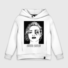 Детское худи Oversize хлопок с принтом Crystal castles в Кировске, френч-терри — 70% хлопок, 30% полиэстер. Мягкий теплый начес внутри —100% хлопок | боковые карманы, эластичные манжеты и нижняя кромка, капюшон на магнитной кнопке | witchhouse | вичхаус | группа музыкальная | хрустальные замки