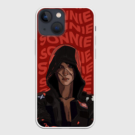 Чехол для iPhone 13 mini с принтом Love Death And Robots. Sonnie в Кировске,  |  | Тематика изображения на принте: death | fantastic | future | ldr | love | love death and robots | love death robots | netflix | robots | sci fi | sonnie | будущее | лдр | лср | любовь | нетфликс | роботы | сонни | фантастика