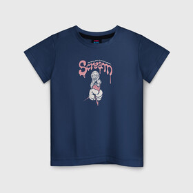 Детская футболка хлопок с принтом SCREAM в Кировске, 100% хлопок | круглый вырез горловины, полуприлегающий силуэт, длина до линии бедер | ice cream | scream | ван гог | искусство | крик | мороженное | прикол | ужас