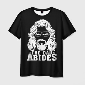 Мужская футболка 3D с принтом The dad ABIDES в Кировске, 100% полиэфир | прямой крой, круглый вырез горловины, длина до линии бедер | dude | jeff bridges | the big lebowski | большой лебовский | джефф бриджес | трафарет | фильм | чувак