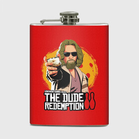 Фляга с принтом The dude redemption в Кировске, металлический корпус | емкость 0,22 л, размер 125 х 94 мм. Виниловая наклейка запечатывается полностью | dude | jeff bridges | the big lebowski | the dude redemption | большой лебовский | боулинг | джефф бриджес | кегли | коктейль | фильм | чувак | шар