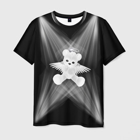 Мужская футболка 3D с принтом солнечный блеск в Кировске, 100% полиэфир | прямой крой, круглый вырез горловины, длина до линии бедер | Тематика изображения на принте: fonk | ted | дрейн | плюшевый мишка | свет | фонк