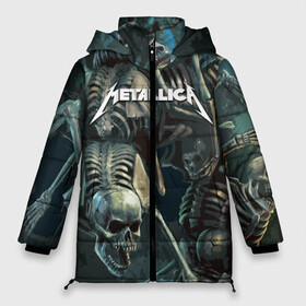 Женская зимняя куртка Oversize с принтом Metallica Metal Skull в Кировске, верх — 100% полиэстер; подкладка — 100% полиэстер; утеплитель — 100% полиэстер | длина ниже бедра, силуэт Оверсайз. Есть воротник-стойка, отстегивающийся капюшон и ветрозащитная планка. 

Боковые карманы с листочкой на кнопках и внутренний карман на молнии | american | james hetfield | kirk hammett | metal band | metallica | music | mystic | rock | американская | джеймс хетфилд | металлика | музыка | рок | скилет | череп