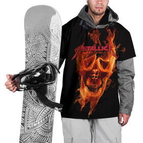 Накидка на куртку 3D с принтом Metallica Flame в Кировске, 100% полиэстер |  | american | james hetfield | kirk hammett | metal band | metallica | music | mystic | rock | американская | джеймс хетфилд | металлика | музыка | рок | скилет | череп