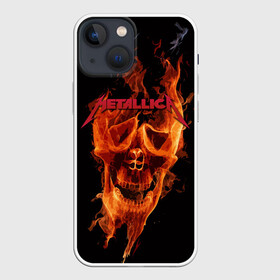 Чехол для iPhone 13 mini с принтом Metallica Flame в Кировске,  |  | american | james hetfield | kirk hammett | metal band | metallica | music | mystic | rock | американская | джеймс хетфилд | металлика | музыка | рок | скилет | череп
