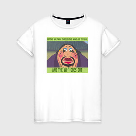 Женская футболка хлопок с принтом Wi-Fi goes out в Кировске, 100% хлопок | прямой крой, круглый вырез горловины, длина до линии бедер, слегка спущенное плечо | disney | mulan | vdkarsvet | дисней | мем | мемы | мулан