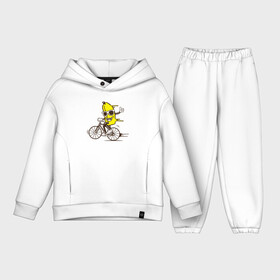 Детский костюм хлопок Oversize с принтом Банан на велосипеде в Кировске,  |  | байк | банан | бананчик | велик | велосипед | живой банан | спорт