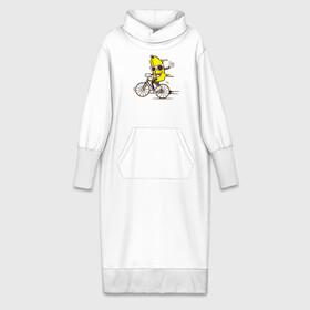 Платье удлиненное хлопок с принтом Банан на велосипеде в Кировске,  |  | байк | банан | бананчик | велик | велосипед | живой банан | спорт