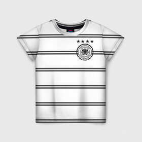 Детская футболка 3D с принтом Сборная Германии Евро 2020 в Кировске, 100% гипоаллергенный полиэфир | прямой крой, круглый вырез горловины, длина до линии бедер, чуть спущенное плечо, ткань немного тянется | Тематика изображения на принте: 4 звезды | germany | германия | евро 2020 | европа | кубок евро | немецкая машина | немцы | сборная германии | футбол | футболисты | футбольная форма