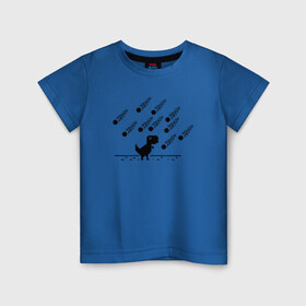Детская футболка хлопок с принтом Гугл дино в Кировске, 100% хлопок | круглый вырез горловины, полуприлегающий силуэт, длина до линии бедер | гугл | динозавр | испуганный | метеориты | хром