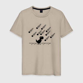 Мужская футболка хлопок с принтом Гугл дино в Кировске, 100% хлопок | прямой крой, круглый вырез горловины, длина до линии бедер, слегка спущенное плечо. | гугл | динозавр | испуганный | метеориты | хром