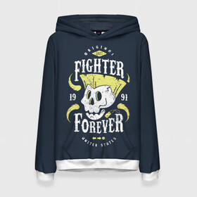 Женская толстовка 3D с принтом Fighter forever в Кировске, 100% полиэстер  | двухслойный капюшон со шнурком для регулировки, мягкие манжеты на рукавах и по низу толстовки, спереди карман-кенгуру с мягким внутренним слоем. | fighting | game | games | street fighter | балрог | бланка | вега | зангиев | игра | игры | классика | рю | сагат | стрит файтер | уличный боец | чан ли