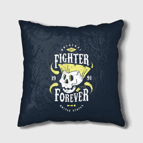 Подушка 3D с принтом Fighter forever в Кировске, наволочка – 100% полиэстер, наполнитель – холлофайбер (легкий наполнитель, не вызывает аллергию). | состоит из подушки и наволочки. Наволочка на молнии, легко снимается для стирки | fighting | game | games | street fighter | балрог | бланка | вега | зангиев | игра | игры | классика | рю | сагат | стрит файтер | уличный боец | чан ли